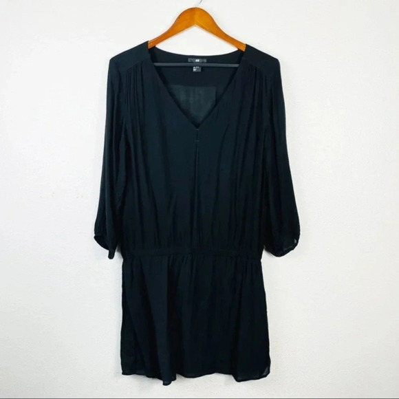 H&M Black Elastic Waist‎ Dress Size 8 - Picture 1 of 6